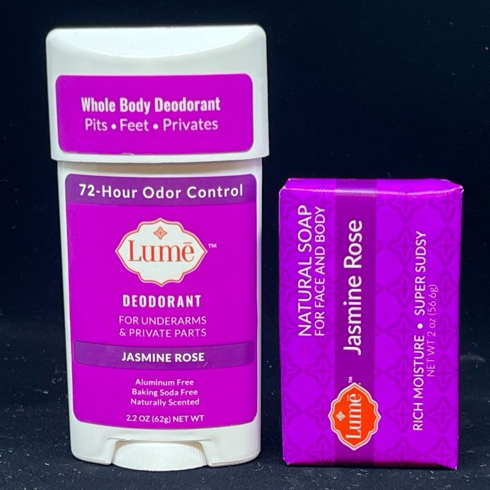 Deodorant JASMINE ROSE BUNDLE Bar Soap & Cream Stick Deodorant